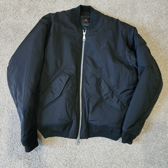 Jordan Other - Nike Air Jordan Mens Black Bomber Jacket FB7316-010 Medium Nylon & Polyester New